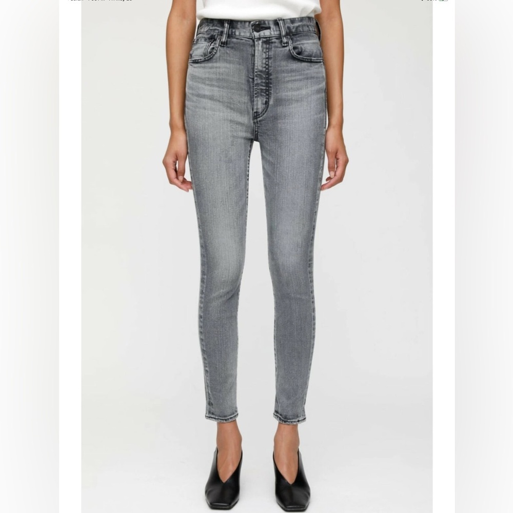 MOUSSY VINTAGE Carmel Rebirth High Waist Skinny in Light Black / Gray , Size 30